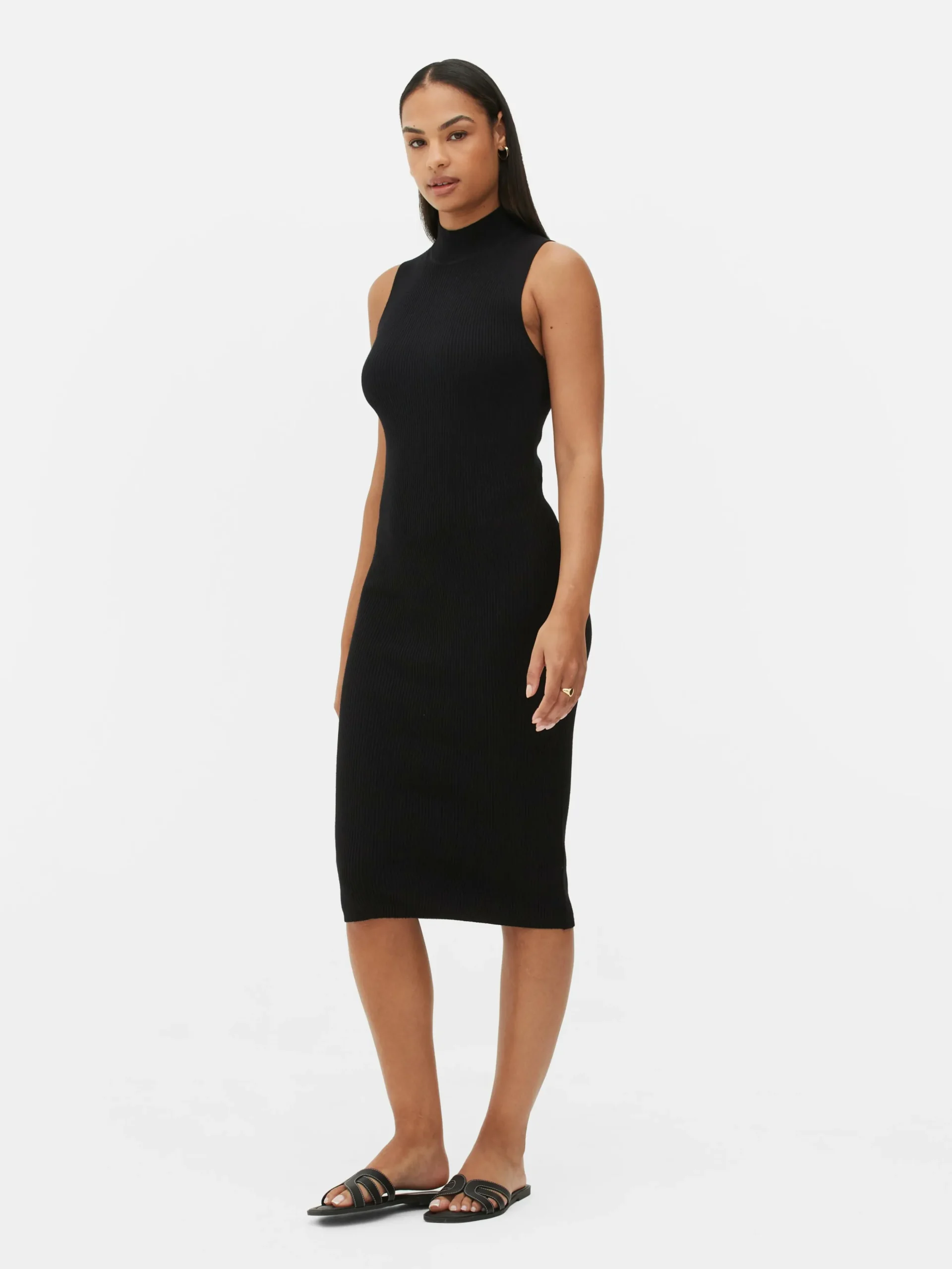 Vestido Midi De Punto Sin Mangas