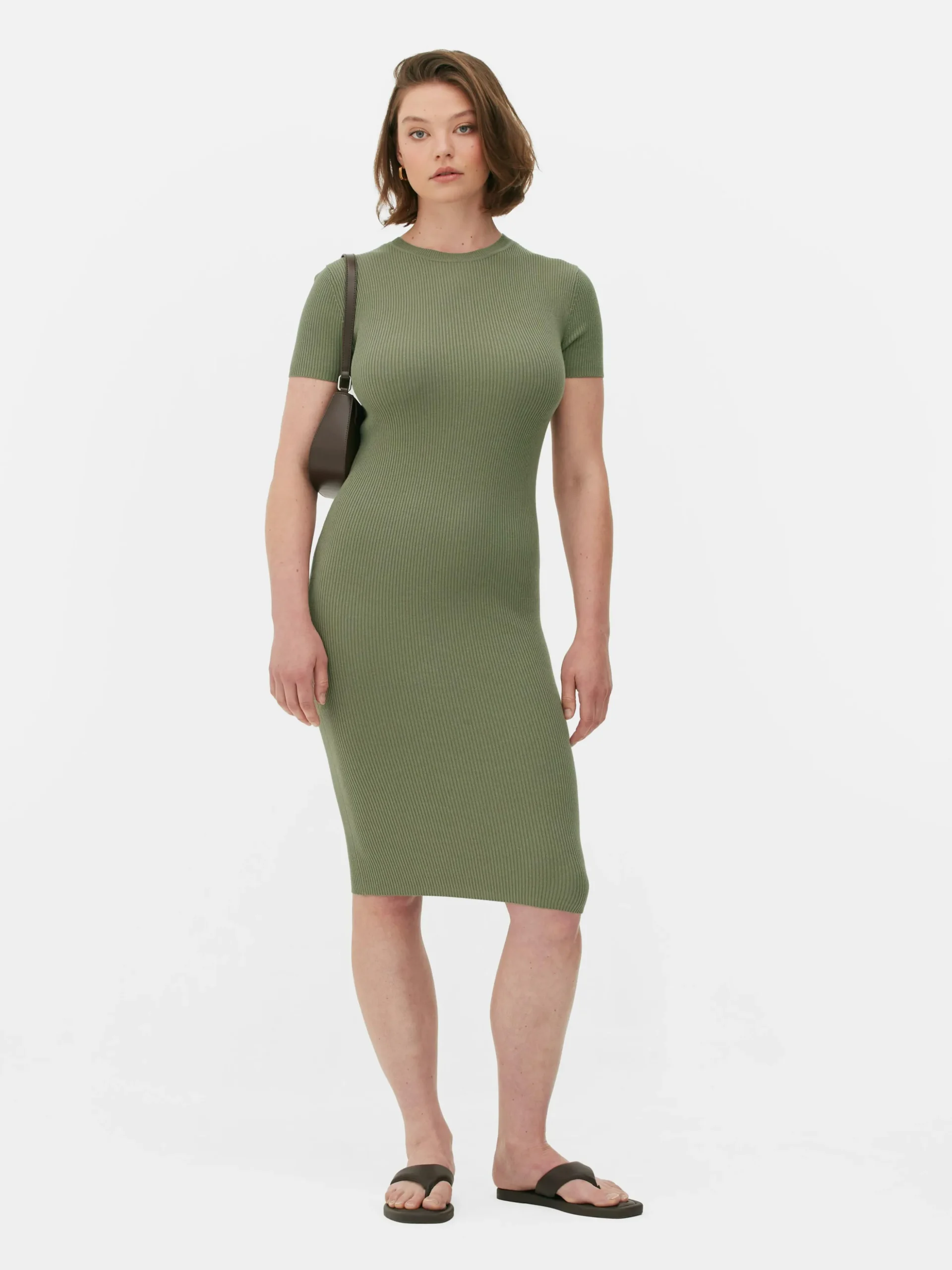 Vestido Midi De Tipo Jersey Y Manga Corta