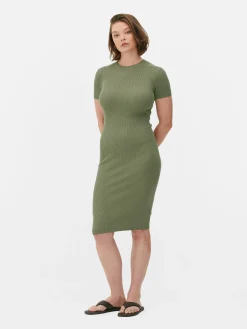 Vestido Midi De Tipo Jersey Y Manga Corta