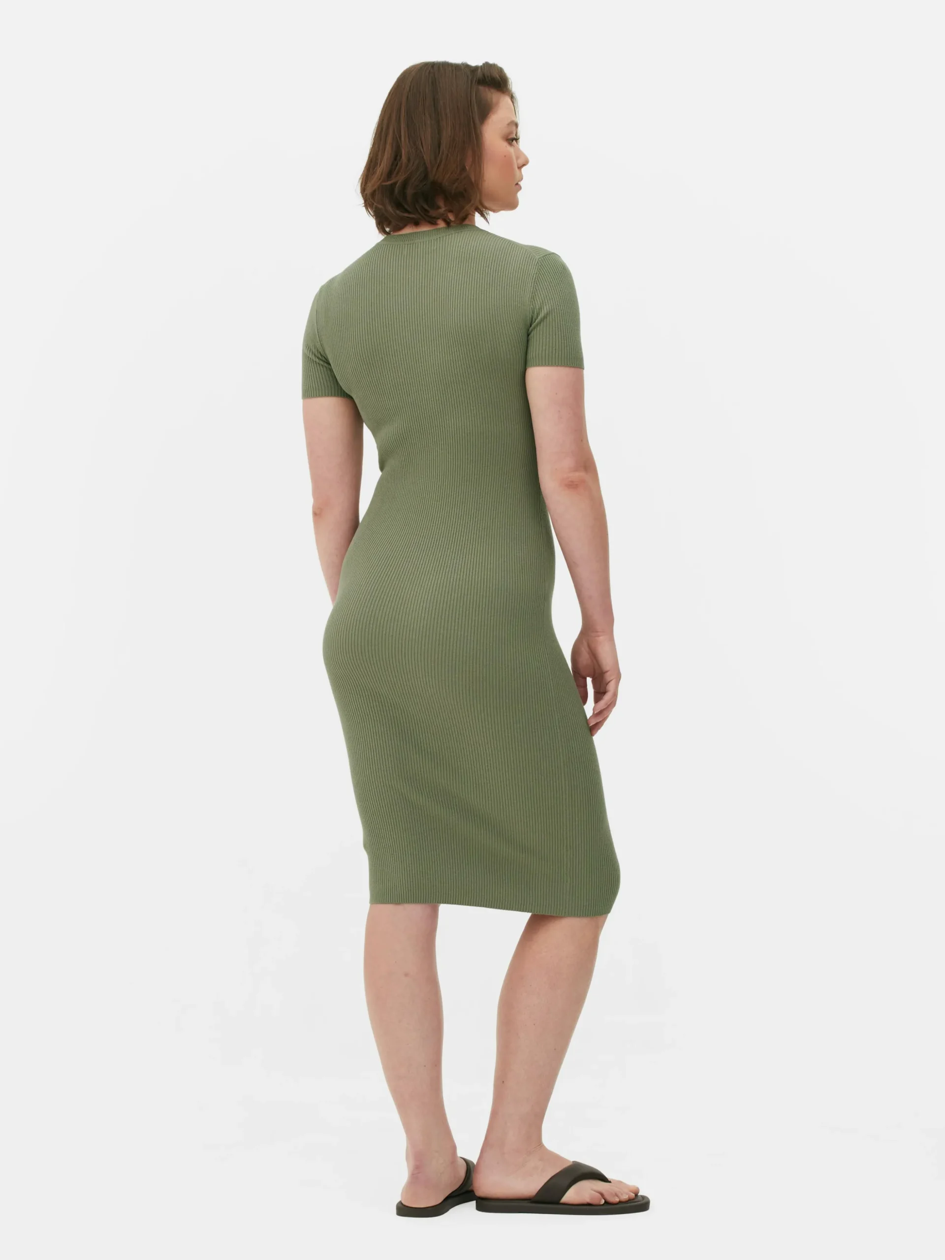 Vestido Midi De Tipo Jersey Y Manga Corta