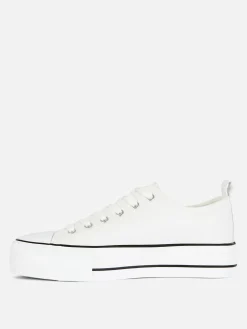 Zapatillas Bajas De Plataforma En Piel Sintética