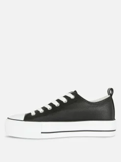 Zapatillas Bajas De Plataforma En Piel Sintética