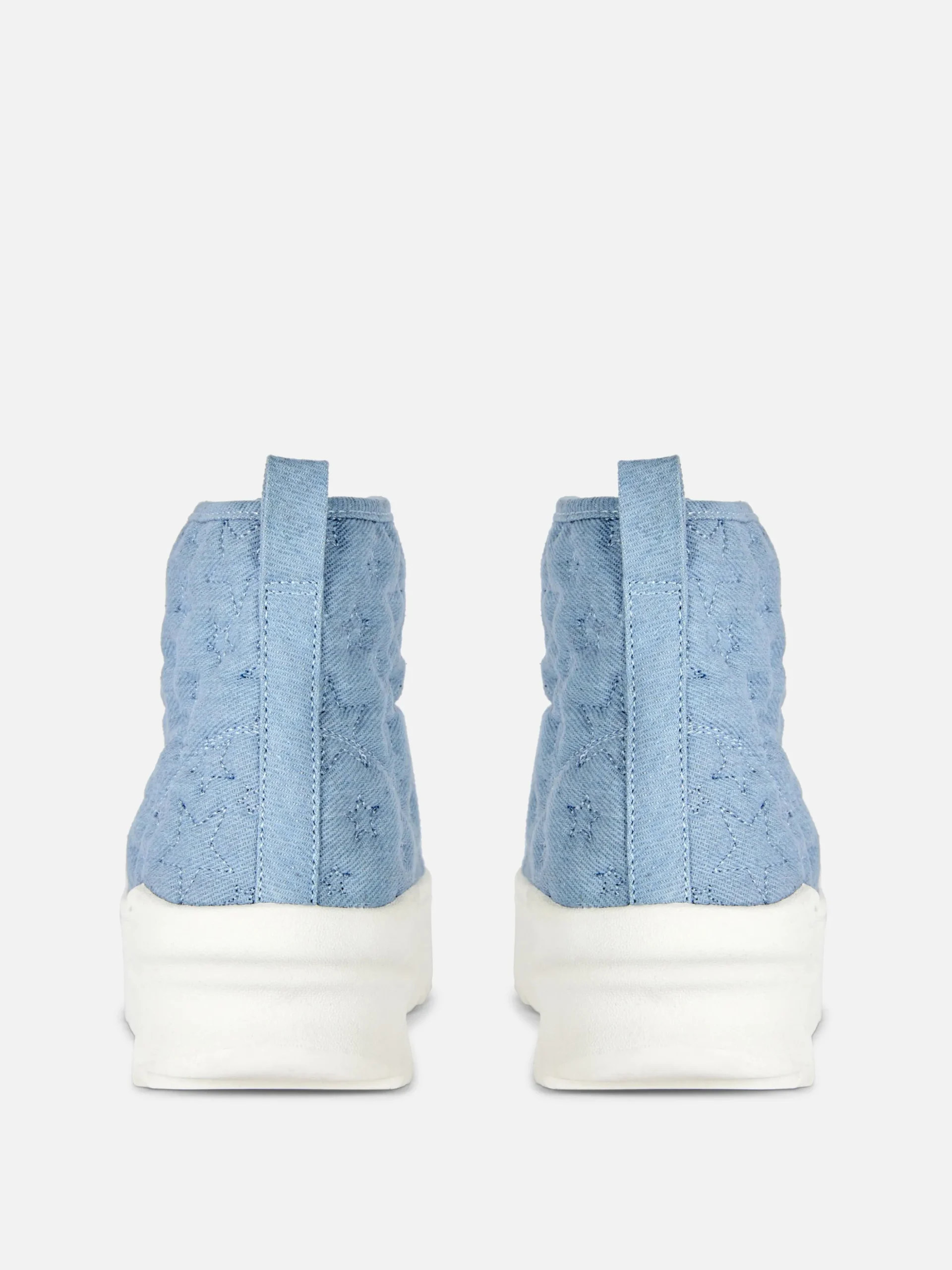 Zapatillas De Caña Alta Con Suela Gruesa Y Estrellas