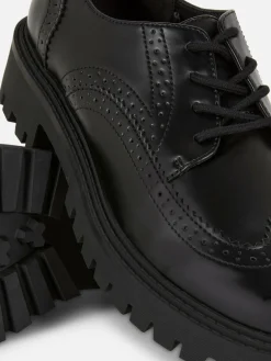 Zapatos Brogue Con Cordones Y Suela Gruesa